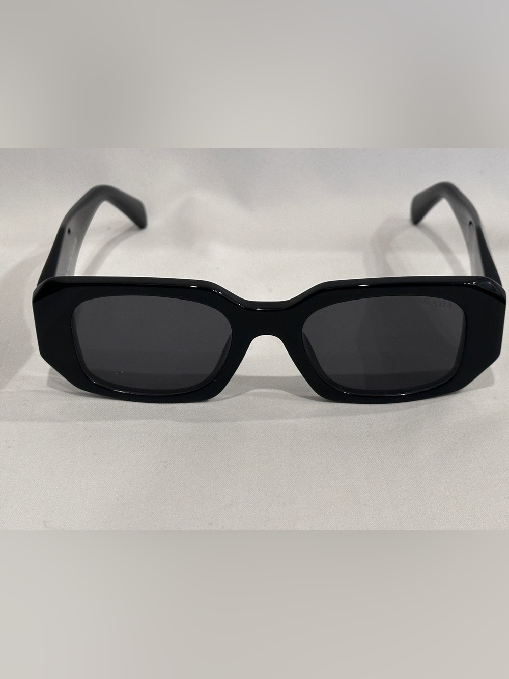 Brand New Prada Black Rectangular Acetate Sunglasses set / SPR 17W - Picture 3 of 11